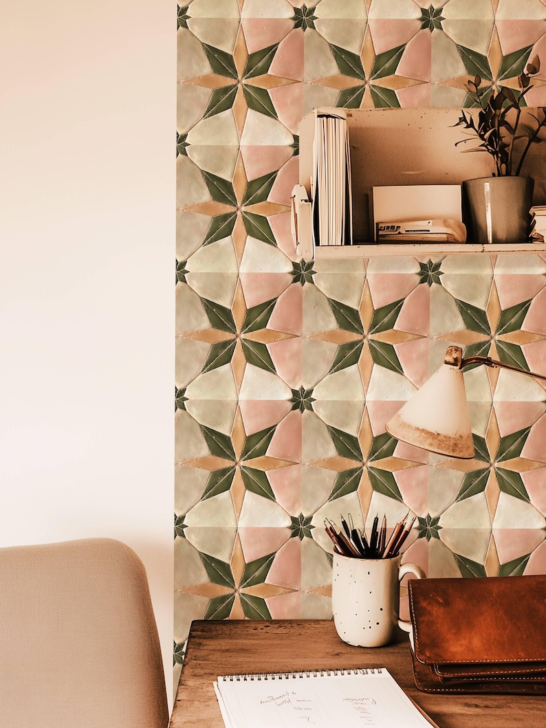 Pegatinas de azulejos con diseño de estrella bohemia, autoadhesivas, para salpicadero de cocina y baño, extraíbles, vinilos decorativos DIY para inquilinos (paquete de 12) imagen 8