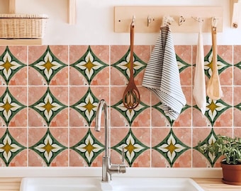 Diamond Star Pattern Tile Decals – Removable Peel & Stick Wall Stickers for Bathroom or Kitchen