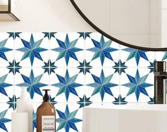 Nautisch ster betegelbaar patroonontwerp, tegelsticker peel & stick, achterwand keuken badkamer, verwijderbare stickers
