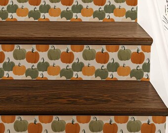 Autumn Oat Harvest Pattern,Stair Riser Stickers,Peel and Stick Stair Riser,Vinyl Strip Self Adhesive,Easy to Trim,DIY Decor
