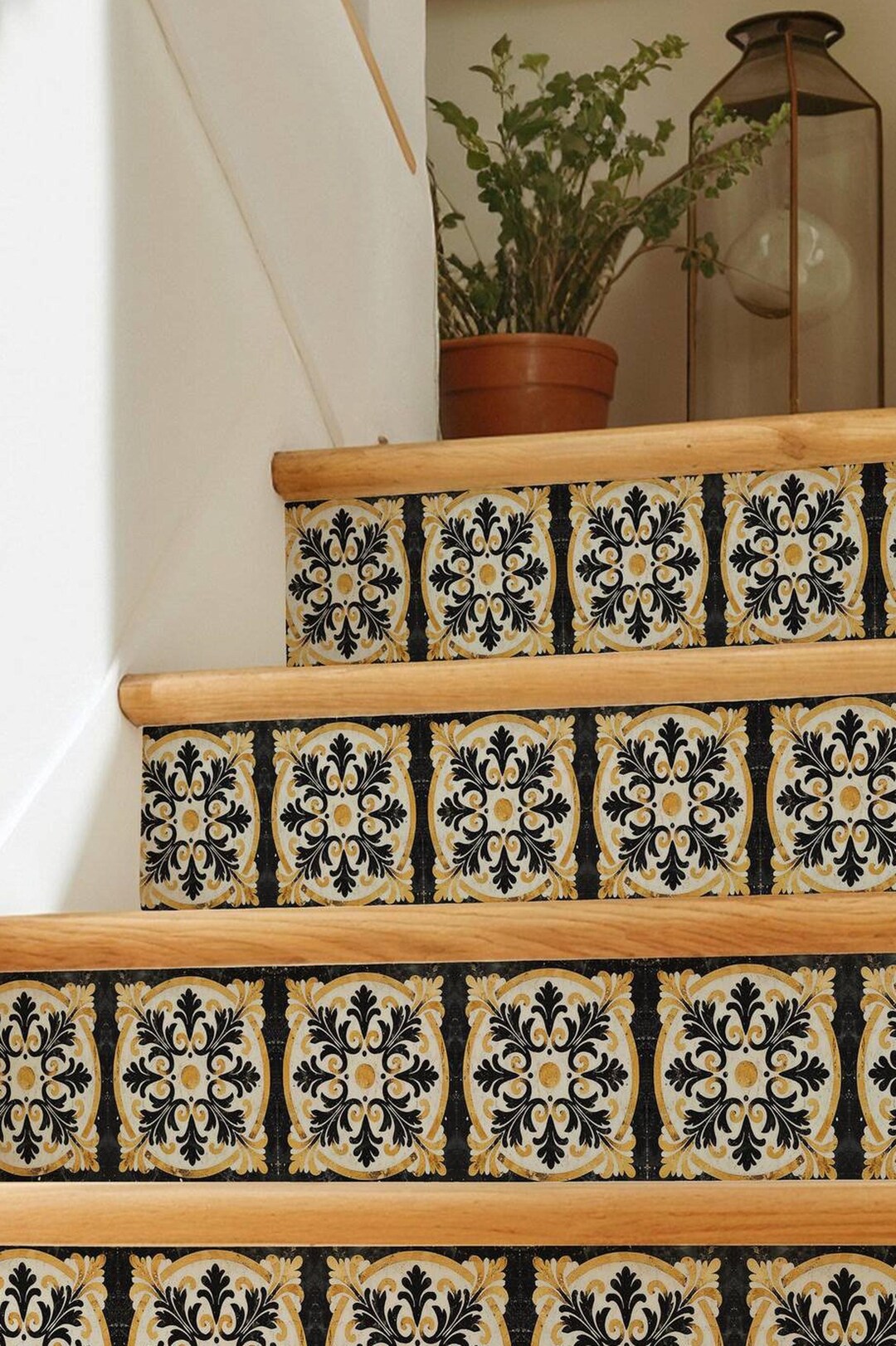 Rococo Acanthus Pattern,stair Riser Stickers,peel and Stick Stair Riser ...