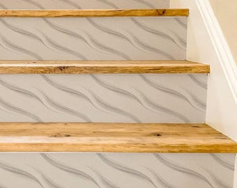 Adesivi minimalisti per alzate delle scale con motivo a spirale a pennellate di carbone, facili da applicare e rimuovere, strisce in vinile autoadesive, facili da ritagliare.