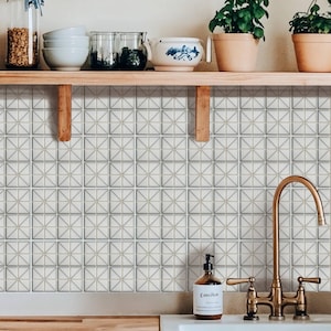 Diseño de superficie con patrón de cuadrícula geométrica triangular, adhesivo para azulejos autoadhesivo, para salpicaderos de cocina y baño, calcomanías removibles.