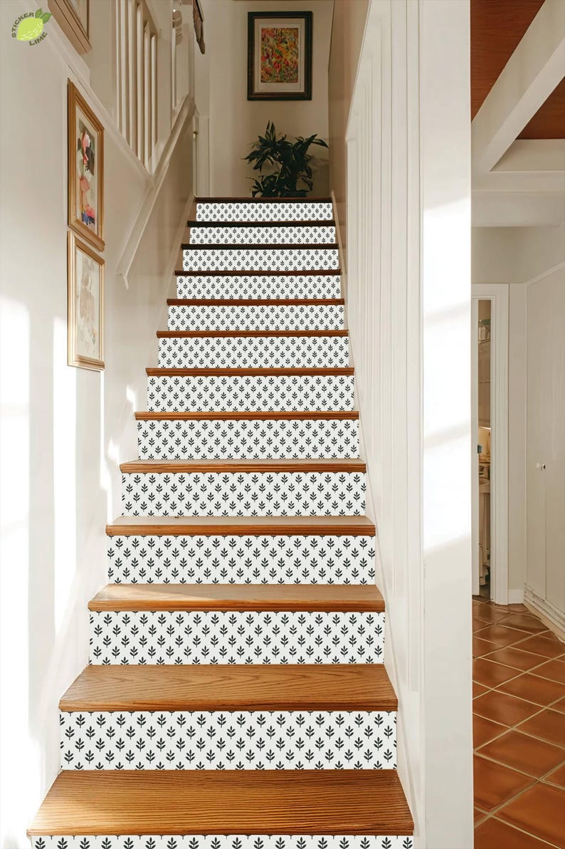Little Trees Pattern, Stair Riser Stickers – Peel & Stick Vinyl Strips ...
