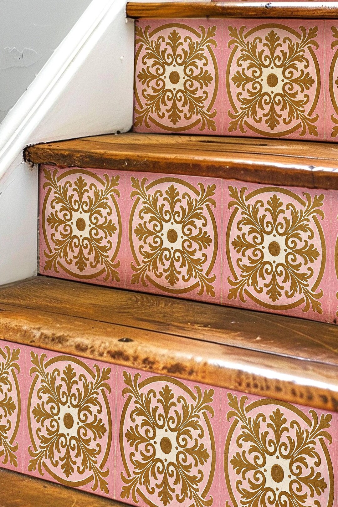 Rococo Acanthus Pattern,stair Riser Stickers,peel and Stick Stair Riser ...