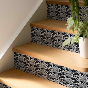 Classic Japanese Waves Pattern, Peel and Stick Stair Riser, Vinyl Strip ...