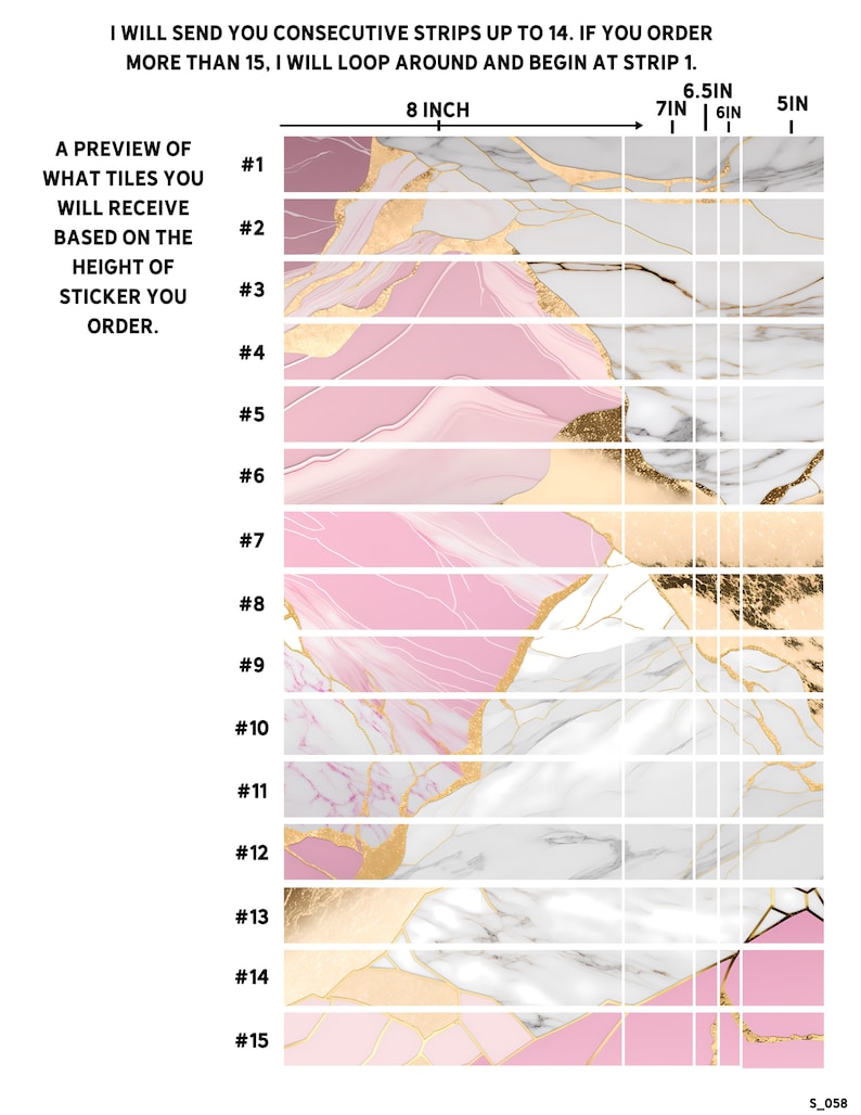 Pink Gold Marble Tile Wall Stair Riser Self Adhesive Vinyl Etsy Canada