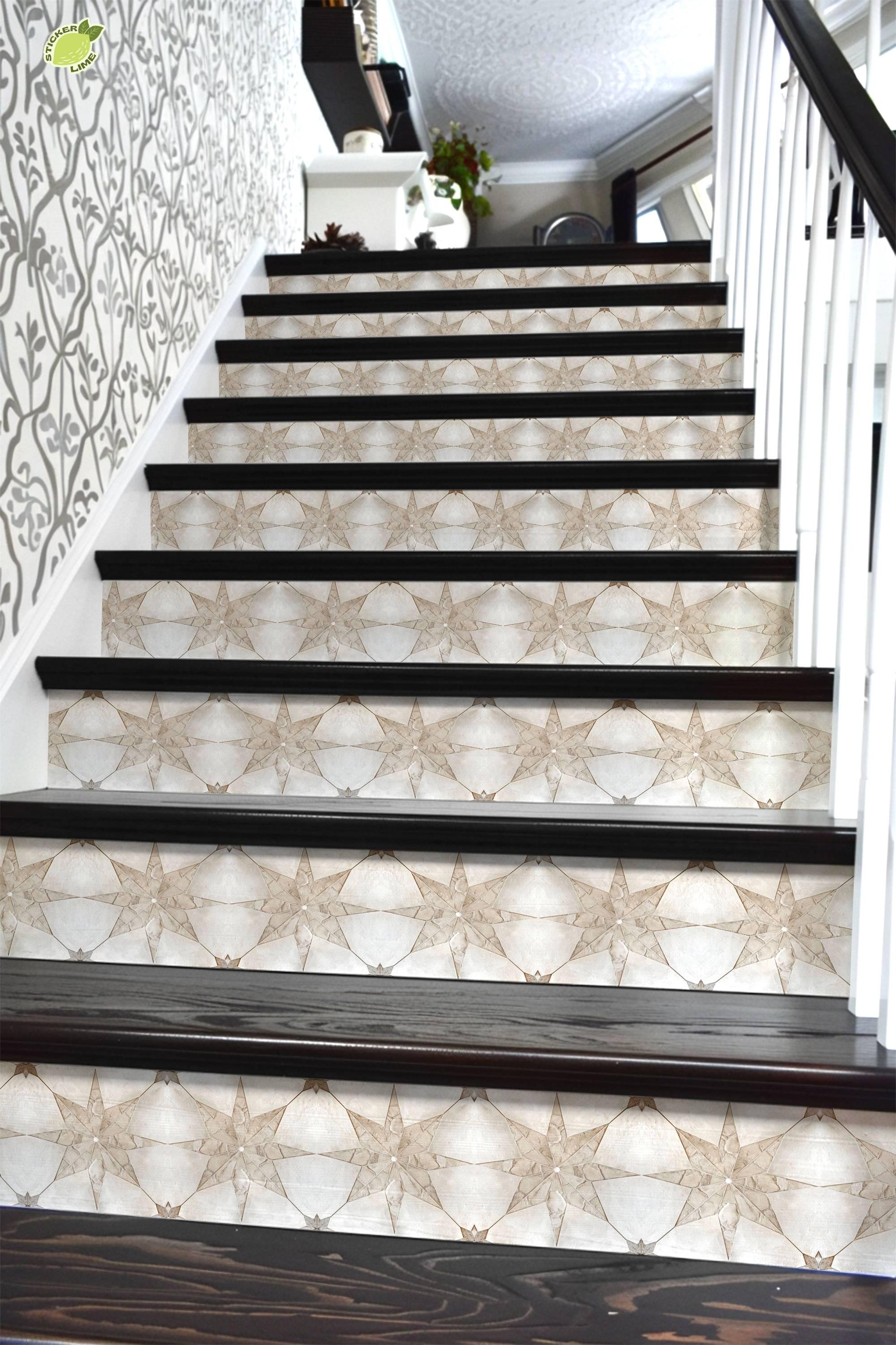 Boho Star Tile Pattern,stair Riser Stickers,peel and Stick Stair Riser ...