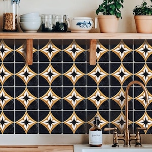 Diamond Star Pattern,Peel & Stick Tile Sticker,Kitchen Bathroom Backsplash,Removable Decals,DIY Vinyl Renters decor - PACK OF 12