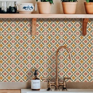 Vintage boerderijpatroon, tegelsticker peel & stick, spatwand keuken badkamer, verwijderbare stickers, DIY-vinyl decoratie huurders - PARTIJ VAN 12