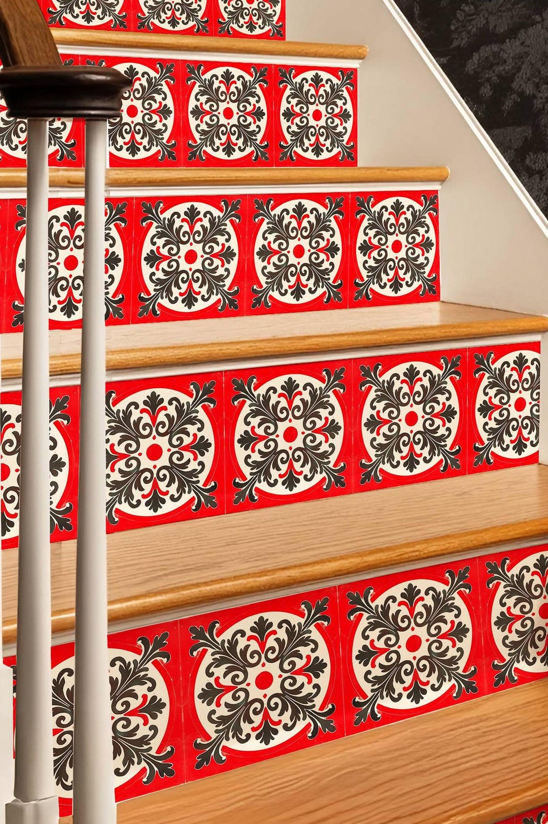 Rococo Acanthus Pattern,stair Riser Stickers,peel and Stick Stair Riser ...