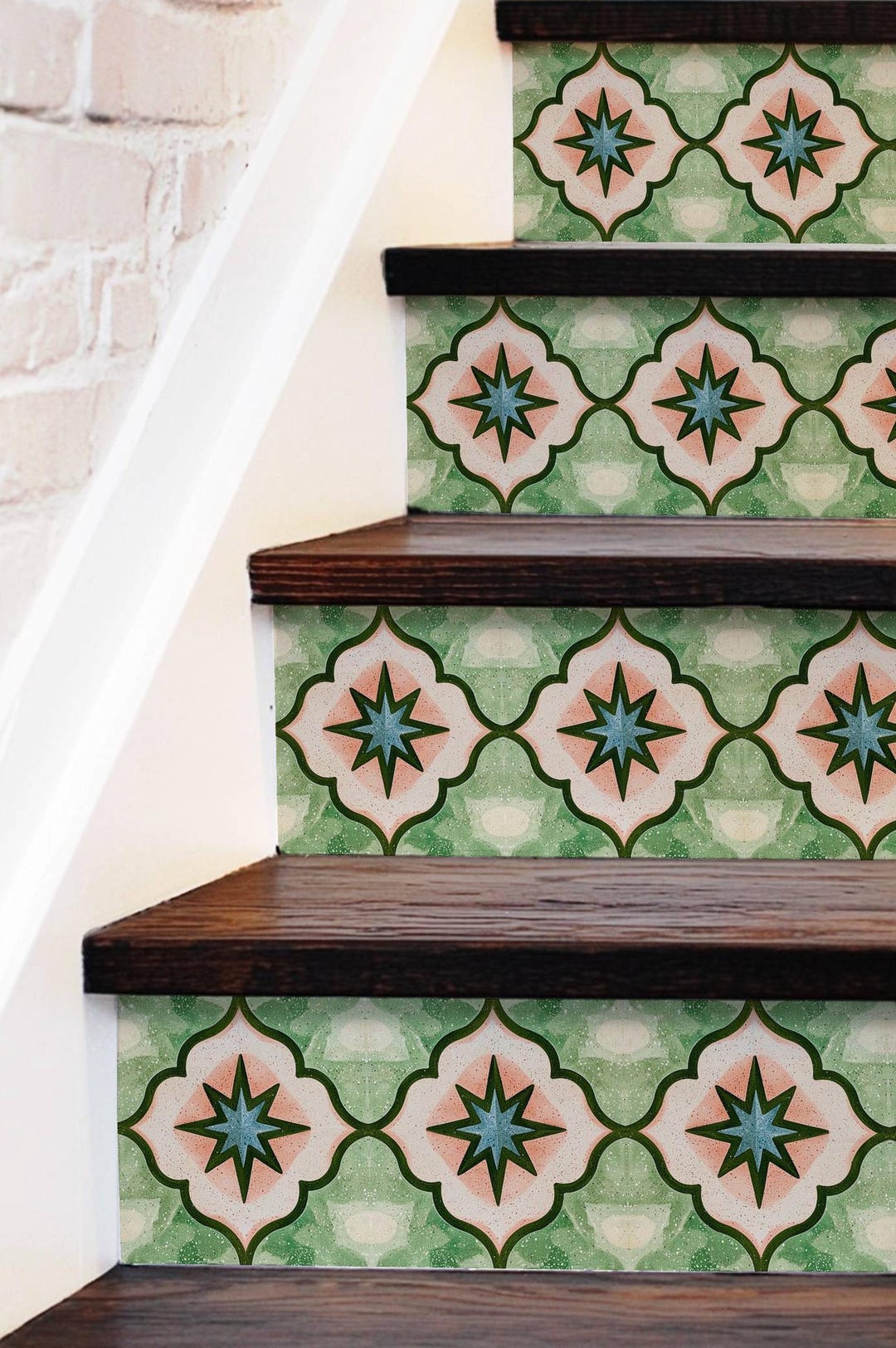 Geo Burst Pattern,stair Riser Stickers,peel and Stick Stair Riser,vinyl ...