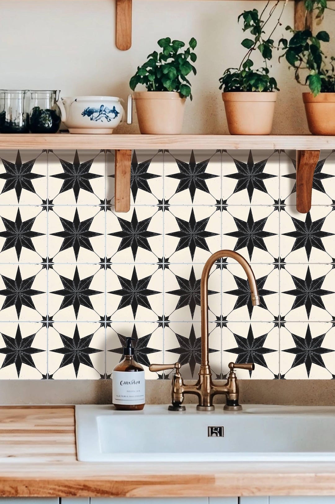 Boho Star Tile Pattern,peel & Stick Tile Sticker,kitchen Bathroom ...