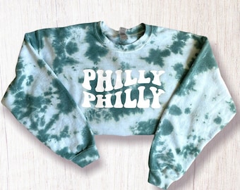 Moletom tie-dye PHILLY PHILY | Camiseta esportiva da Filadélfia, camiseta retrô de futebol da Filadélfia, camiseta esportiva da Filadélfia