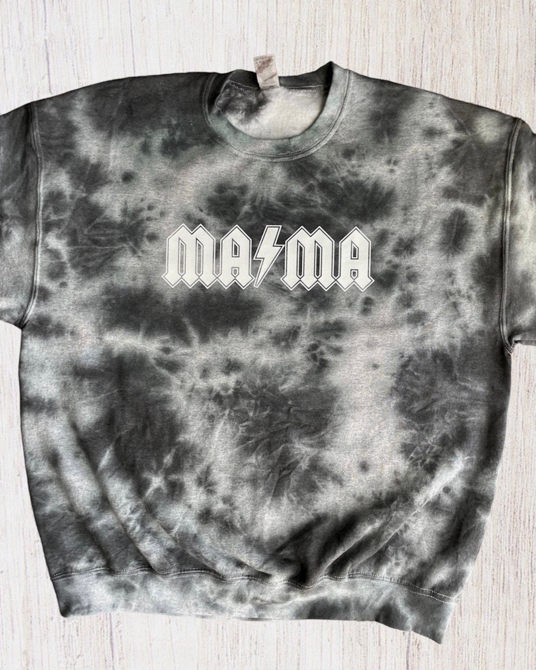 MAMA ACDC Sweatshirt Rock N Roll Tie Dye Sweatshirt Lightning - Etsy