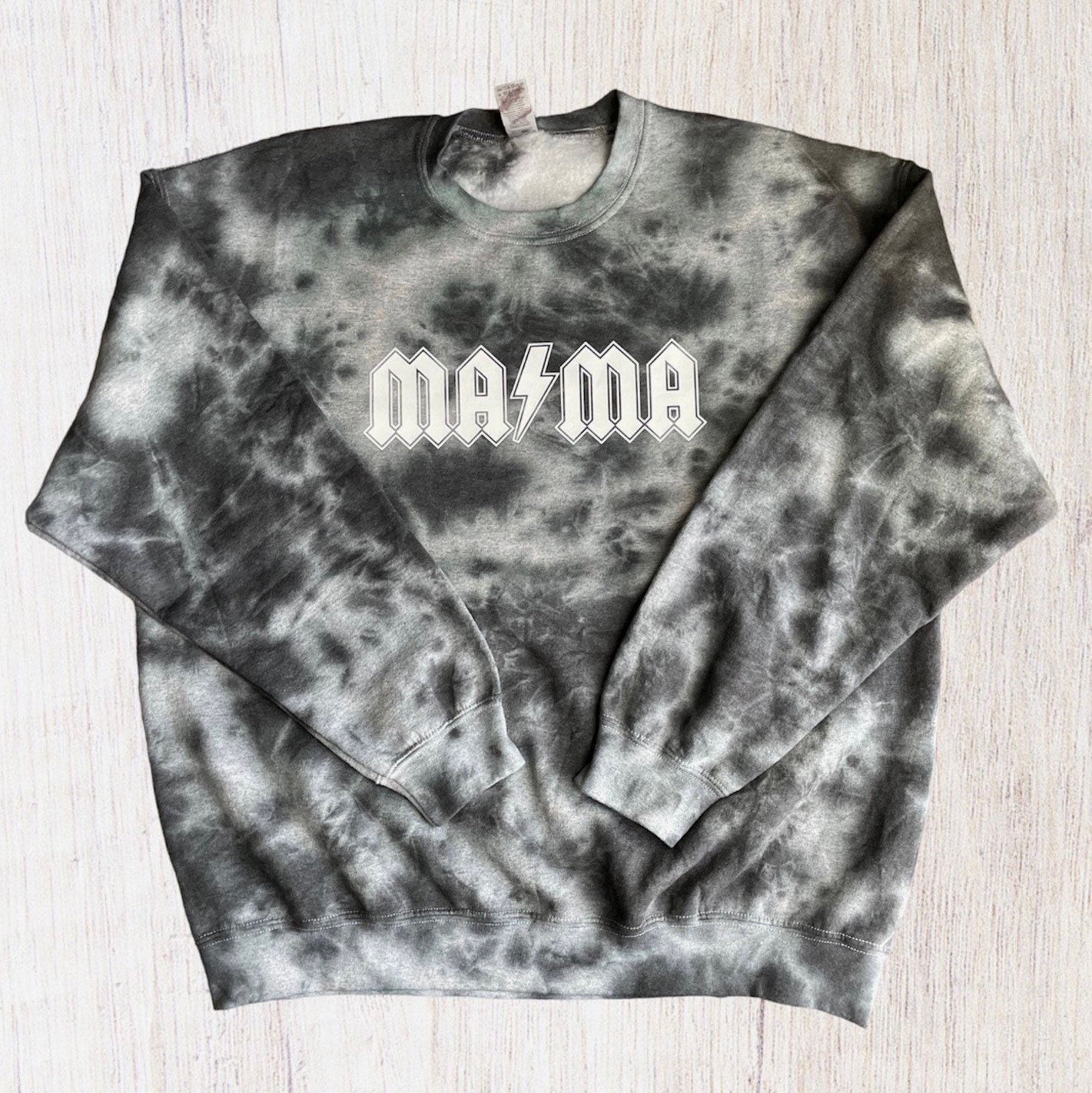 MAMA ACDC Sweatshirt Rock N Roll Tie Dye Sweatshirt Lightning - Etsy