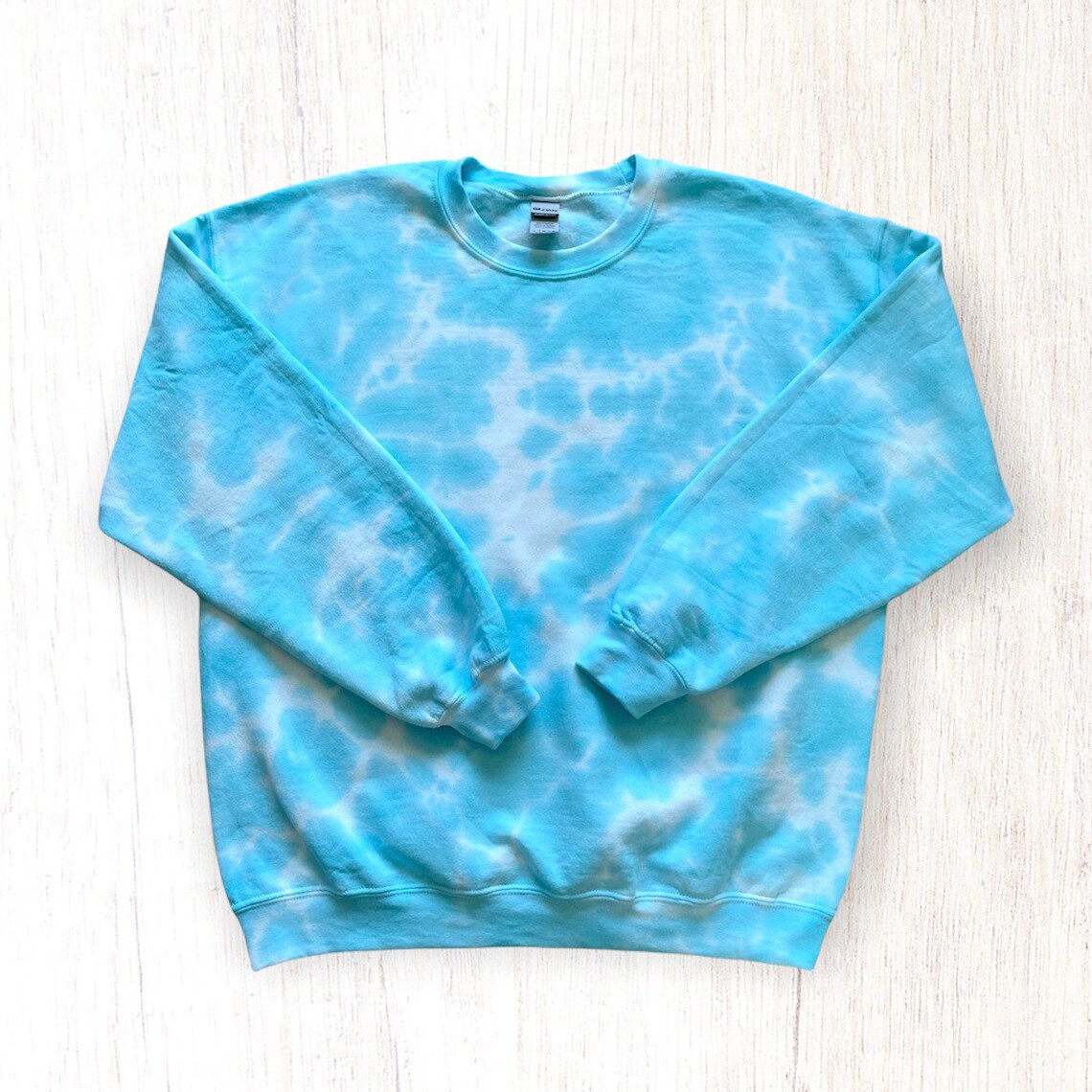 Fashionable Marble Print Sea Green Sweatshirt