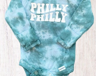 PHILLY PHILLY baby tiedye shirt Philly sports baby bodysuit Philadelphia sports fan philly philly shirt Philadelphia football retro bodysuit