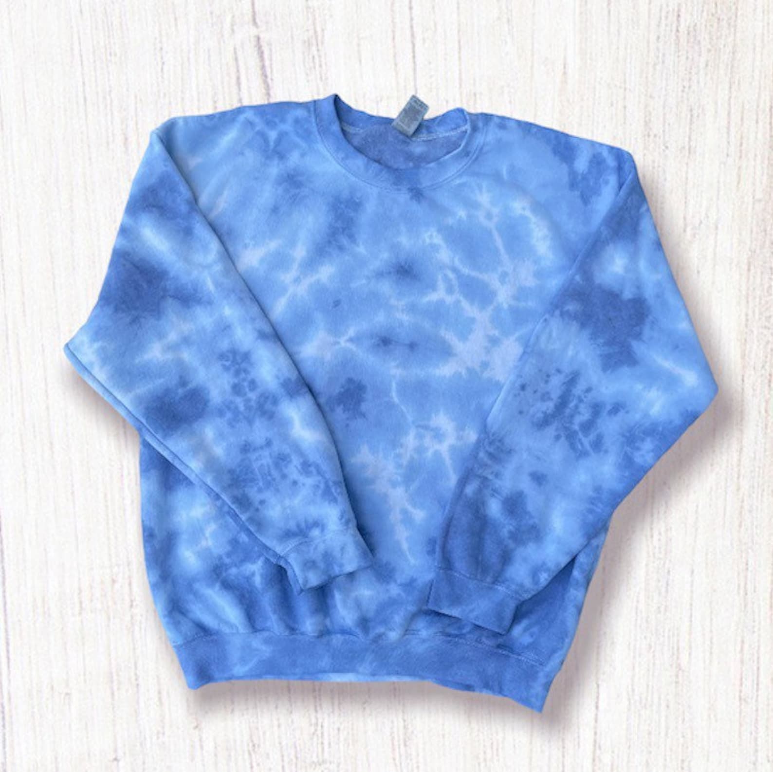 Fashionable Marble Print Sea Blue Sweatshirt