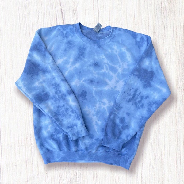 MARBLE sweatshirt marble T-shirt tie dye crewneck shirt tie dye crewneck sweatshirt blue tie dye custom tie dye sweatshirt  sapphire blue