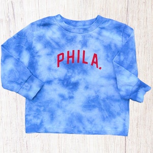 PHILA. tie dye toddler & kids shirt Philadelphia baseball shirt Philadelphia basketball shirt Philly sports fan Philly fan gift Philly gear