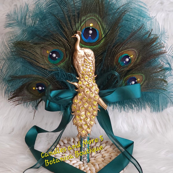 Oshun goddess Peacock Handheld Fan ~ Abanico para la diosa Oshun