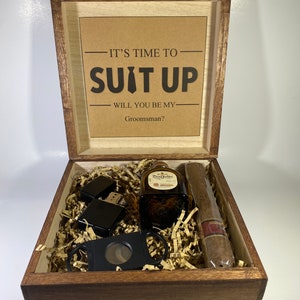 Personalized Groomsmen proposal box, Will you be my groomsman, Best man proposal, Father of bride gift, Sentimental gift box, Cigar gift box