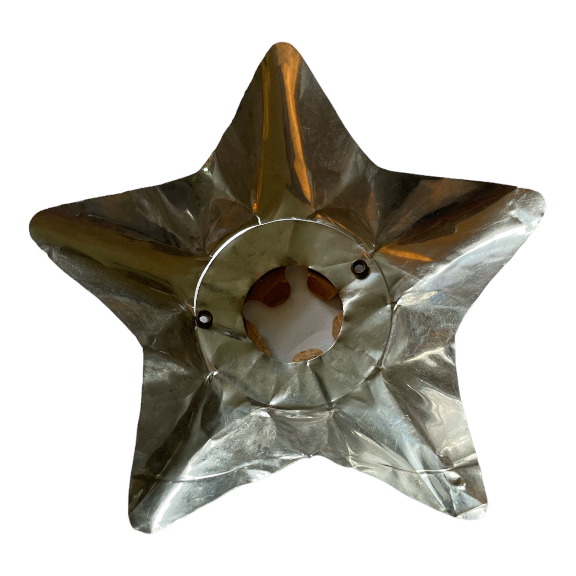 Vintage Christmas Tree Light Reflectors Set of 6 1940s50s Tin Flower