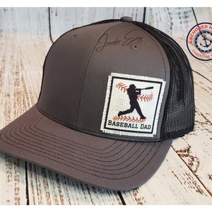 Baseball Dad Hat: Frayed Patch Trucker Hat, Gray & Black