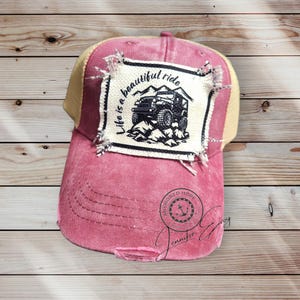 Life is a Beautiful Ride Off Roading Hat, Trucker&#39;s Hat, Mesh Trucker Hat, Four Wheeling Hat, Mountain Hat, Patch Hat, 4 Wheel Off Road Hat