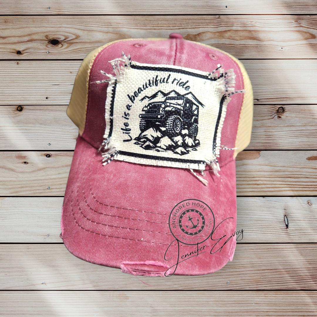 Outdoors Retro Vintage Style Embroidered Jeep Paw Prints J**P Snapback Trucker B Adventure Dog Paw Snapback - Embroidered Flat Brim main image 2