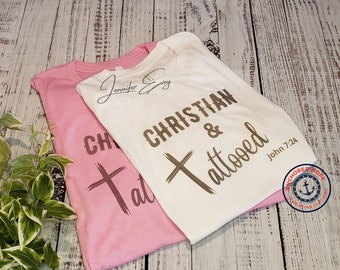 Christian and Tattooed John Scripture T-shirt, Tattoo T-Shirt, John Scripture, Religious Shirt, Ink T-Shirt, Faith T-Shirt, Tattooed