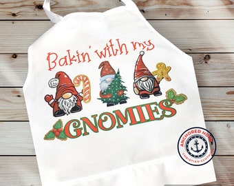 Gnomes Christmas Baking Apron: Fun Holiday Kitchen Apron