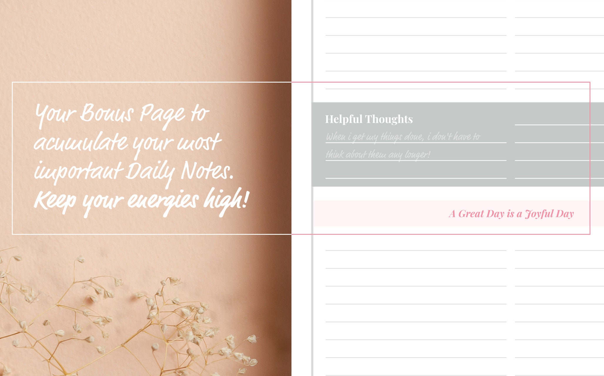 MONTHLY PLANNER Notes Page Printable Opening Sale 35% Well Structured ...