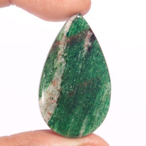 Immaculate Top Quality 100% Natural Green Aventurine Pear Shape Cabochon Loose Gemstone For Making Jewelry 37.30 Ct 41X24X5 MM AB-7316