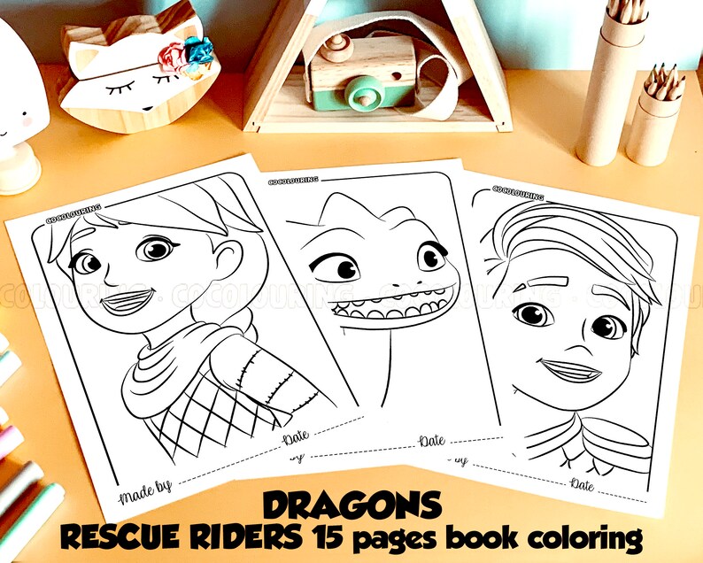 Dragons Rescue Riders 15 Fun Coloring Pages of Dragons Rescue - Etsy