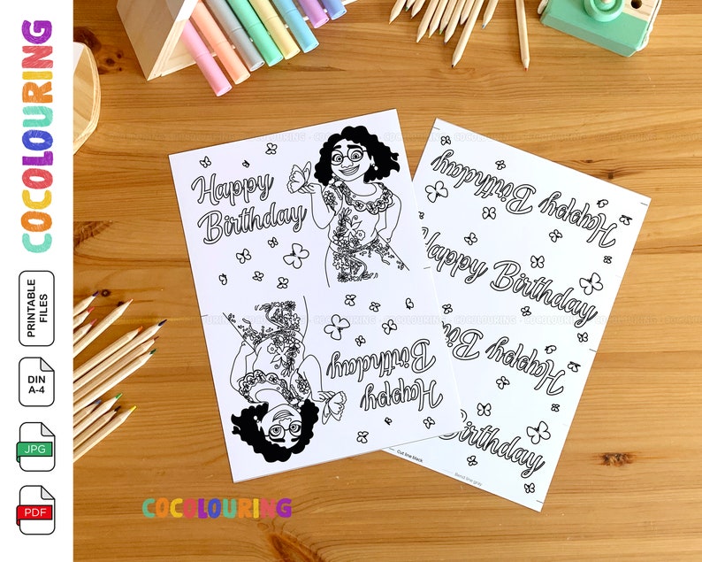 Encanto Happy Birthday Encanto Mirabel Coloring Gift Party - Etsy