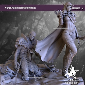 Sylvanas - paintable World of Warcraft fan art figure - OXO3DPrinting (SFW and NSFW)