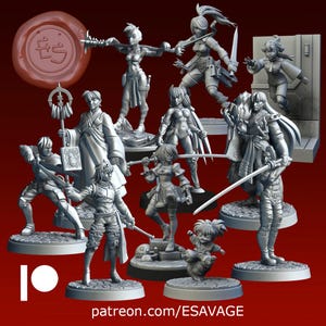 JRPG/Anime Miniatures June 2023 - Ethan Savage Studios - DnD - D&D - Pathfinder - Tabletop Miniature - RPG Mini - Dungeons and Dragons