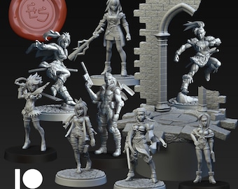 JRPG/Anime Miniaturen Juli 2023 - Ethan Savage Studios - DnD - D&D - Pathfinder - Tabletop Miniatur - RPG Mini - Dungeons and Dragons