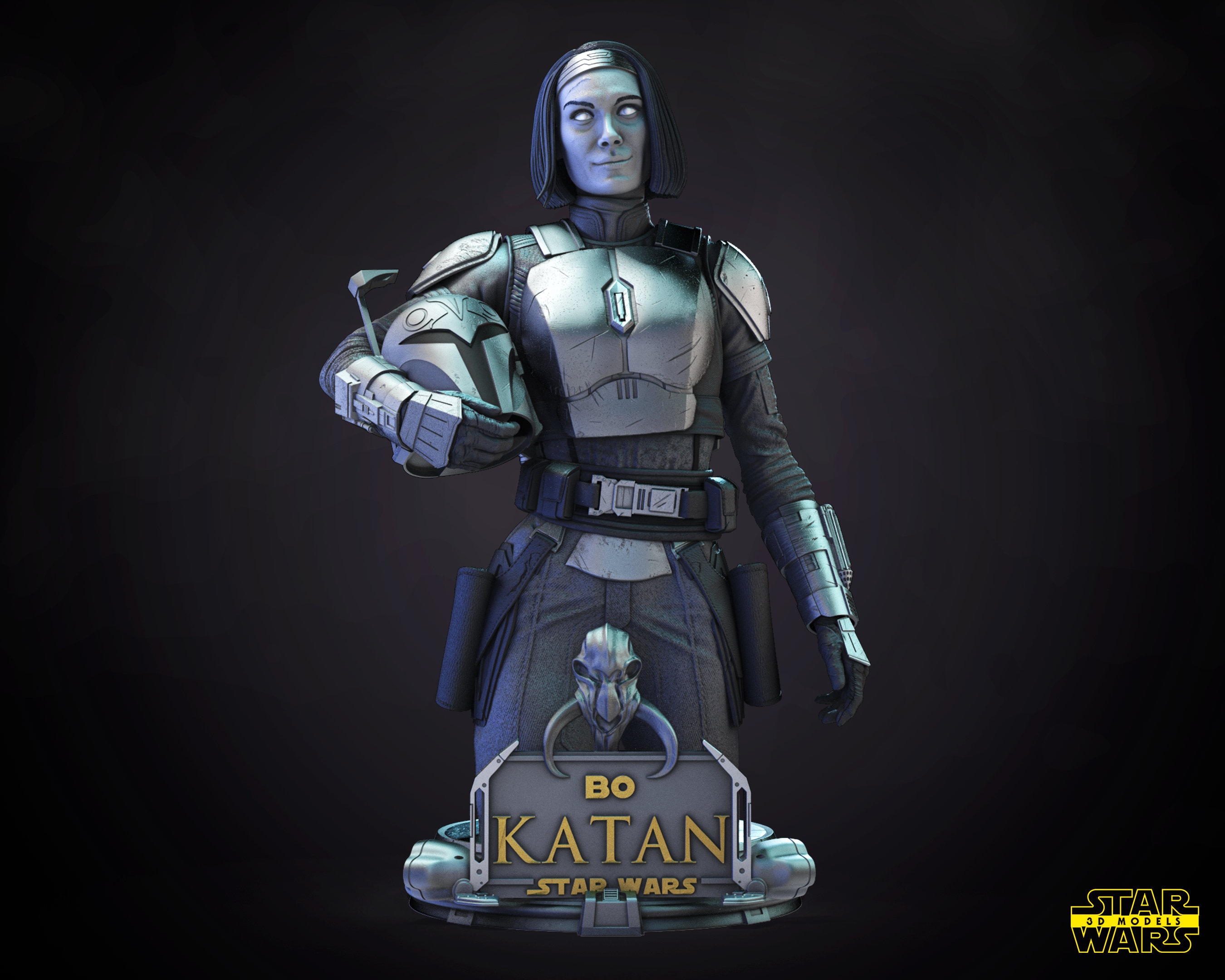 Bo Katan Bust - Star Wars Fan Art Figure, Resin Fan Art Figure 