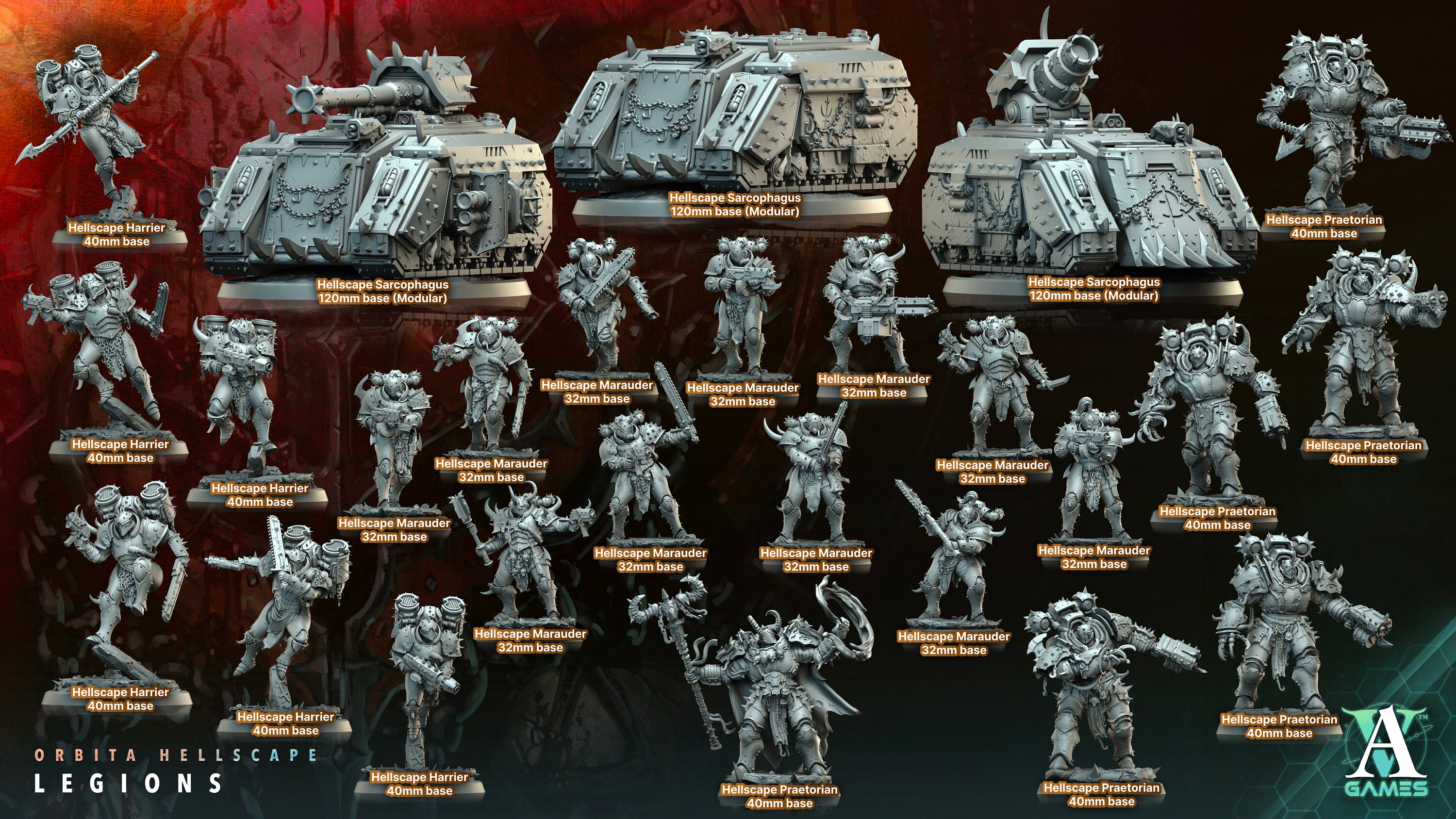 Tabletop Hellscape Hellscape Harrier (6 Poses) - Archvillain Games: Orbita Hellscape ...