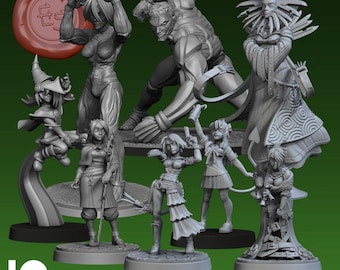JRPG/Anime Miniatures April 2023 - Ethan Savage Studios - DnD - D&D - Pathfinder - Tabletop Miniature - RPG Mini - Dungeons and Dragons