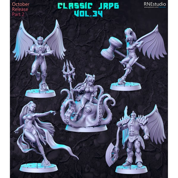 Classic JRPG Vol. 34 - RN Estudio - DnD - D&D - Pathfinder - Tabletop Miniature - RPG Mini - Dungeons and Dragons - Skirmish - Miniature