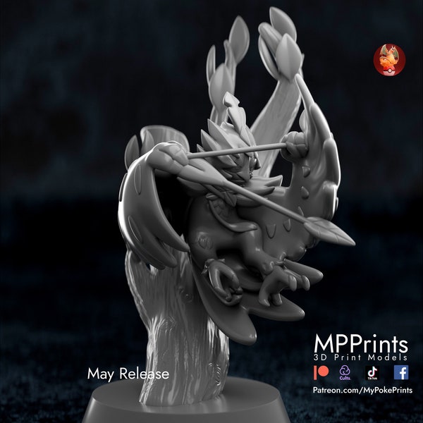 Silvarro - paintable Pokemon fan art figure - Decidueye