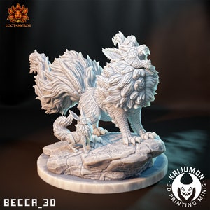Flamara / Eevee - Kaijumon - suitable for tabletop games | Dungeons and Dragons | D&D | Wargames | RPG | Skirmish - Flareon/Eevee