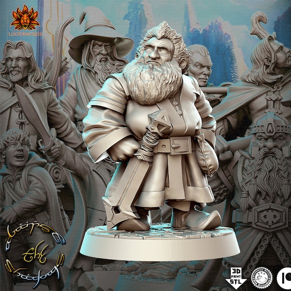 Balin the Dwarf - LOTR - Lord of the Rings - The Hobbit - RN Estudio - D&D - Pathfinder - Tabletop Miniature - RPG Mini | Dungeons and Dragons
