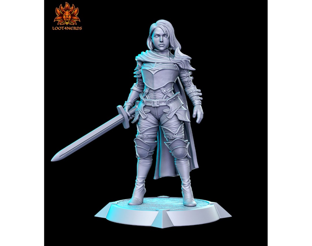 Figurine Miniature Fantasy Elma - Pour Jeux De Rôle DnD, Pathfinder, Warhammer (RNE, Non Peinte)