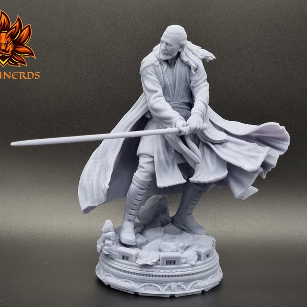 Qui-Gon Jinn - Modèle Star Wars 3D à peindre - Figurine Fan Art