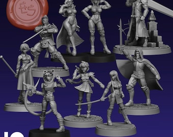 JRPG/Anime Miniatures December 2022 - Ethan Savage Studios - DnD - D&D - Pathfinder - Tabletop Miniature - RPG Mini - Dungeons and Dragons